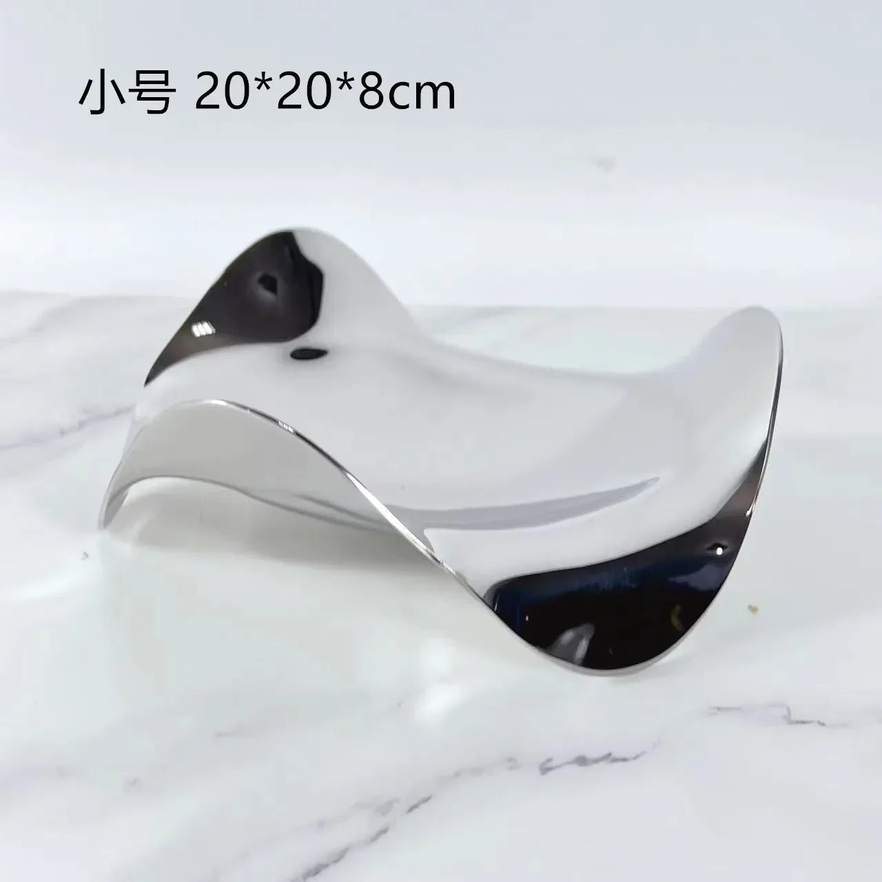 Simple European silver metal irregular streamline fruit tray ornaments kitchen restaurant model room storage tray